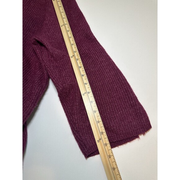 J JIll Pure‎ Jill Rib Textured V Neck Sweater Womens Tunic Dark Red Magenta XL - Picture 11 of 11
